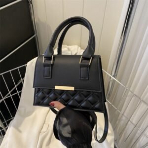 Structured Handbag Gold Accent