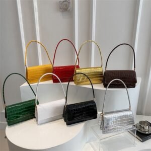 Stone Pattern Shoulder,Under Arm Bag - White