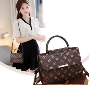Elegant Monogram Leather Handbag